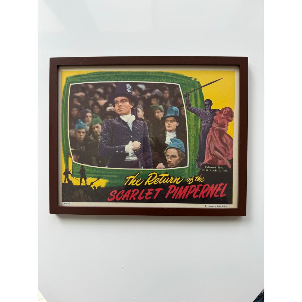 The Return of the Scarlet Pimpernel 1937 Original‎ Vintage Lobby Card #6 Framed